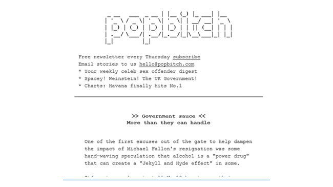 Popbitch email marketing image